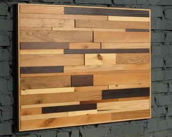 Wood wall panel - Plank wall decor - Wood wall art