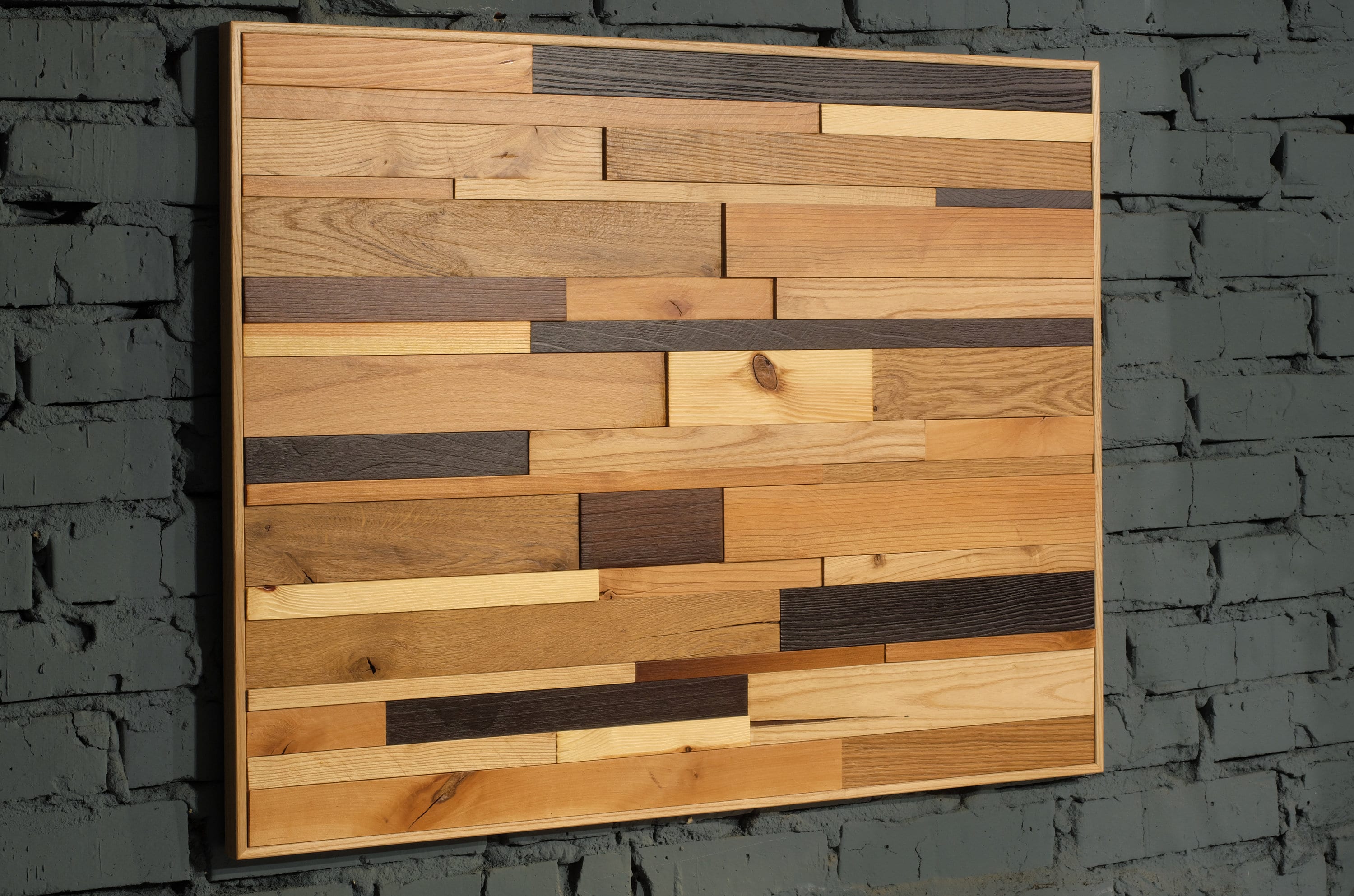 Rustic wood wall art Wood slats decorative hanging panel Etsy