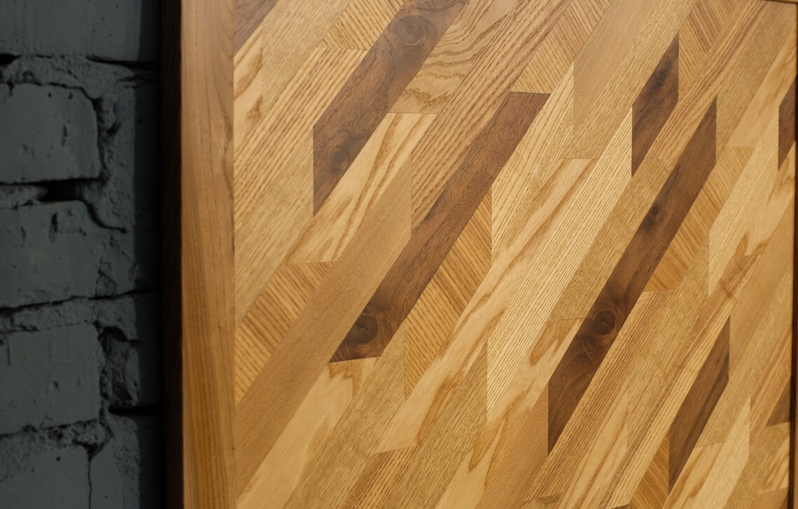 Wood wall art decor Wood veneer wall hanging panel Etsy