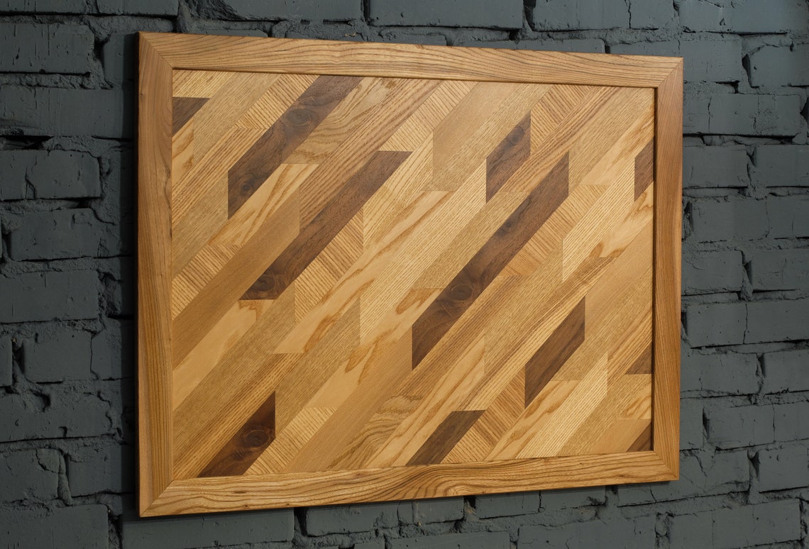 Wood wall art decor Wood veneer wall hanging panel Etsy