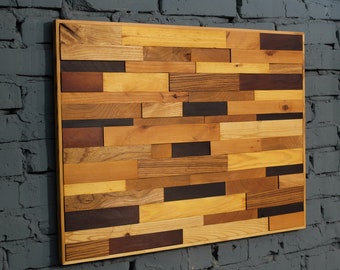 Wood plank wall art - Wood wall hanging - Timber wall decor