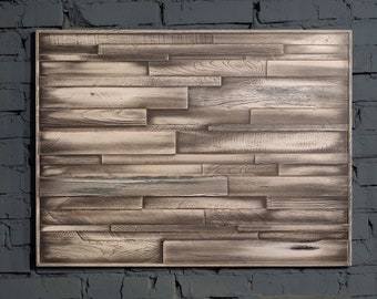 Shabby wood wall panel - Wooden plank wall art