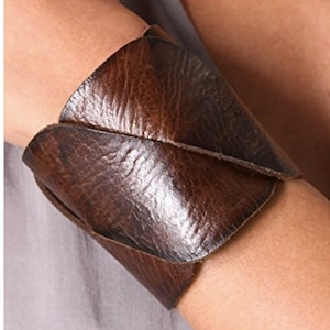 Women&#39;s wrap leather cuff , Hippie woven bracelet, boho cuff, wide leather cuff, handmade leather bracelet for women