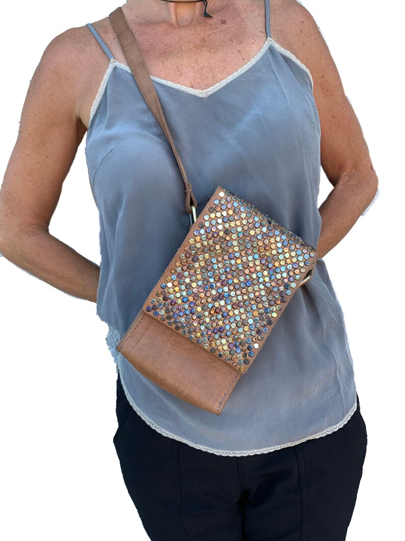 Studded mini bag, Black bag with shops studs, fanny pack,phone bag, Nude color bag, shoulder bag, crossbody bag