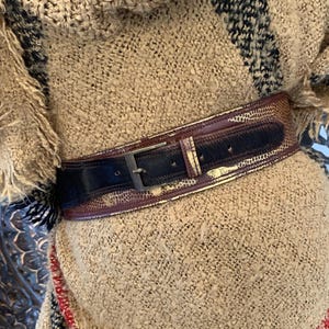 Wide Leather Belt , Calf Hair /Leather Waist Belt , Artisanal Handmade Leather Belt, Vintage Inspired Leather Belt, Brown Leather Belt
