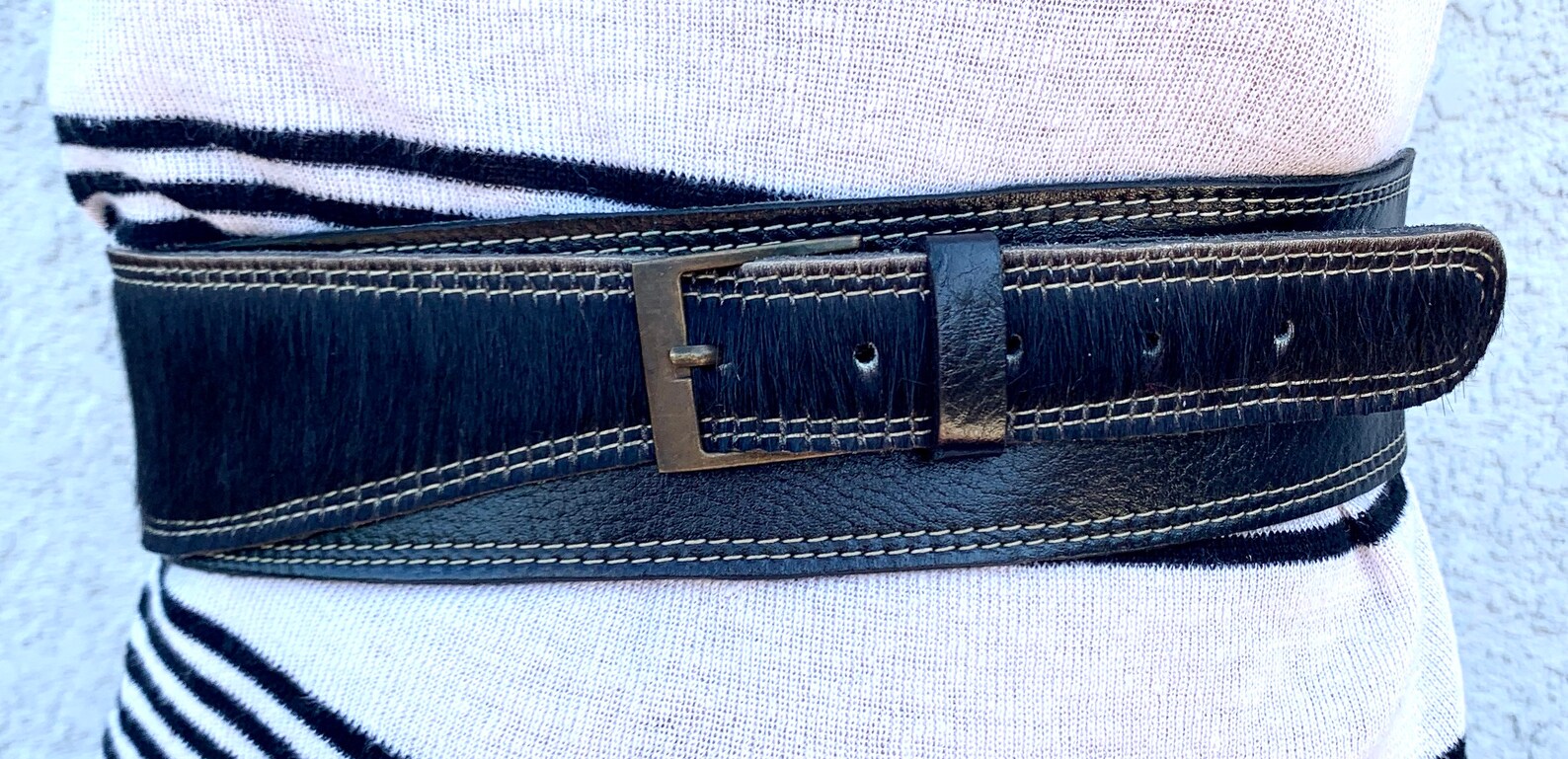 Breite Ledergürtel Kalb Haar /Leder Taille Gürtel Handwerker | Etsy