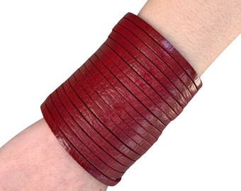 Red leather cuff , Wrap bracelet, Black leather Cuff, Leather bracelet, Brown leather cuff, Women’s leather cuff, Handmade Leather cuff