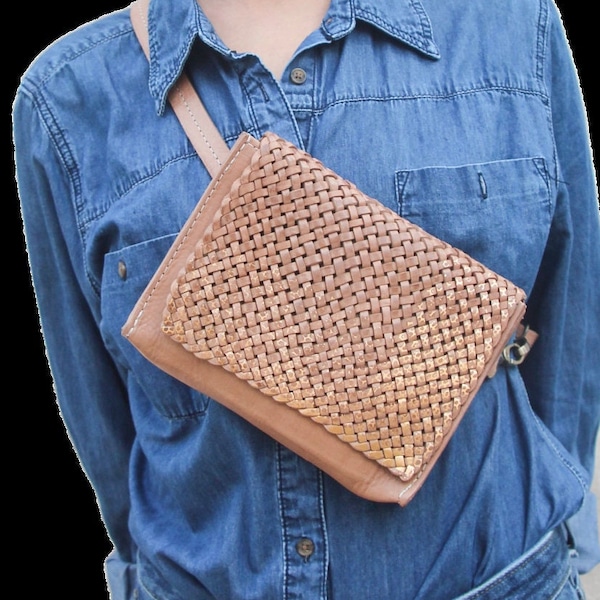 Woven Leather Bag Etsy