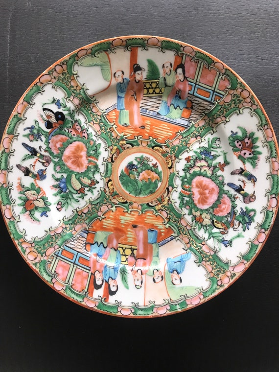 Chinese Antique Plate Hand Painted Rare Porcelain Chinese Etsy