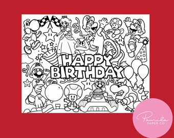 Super Mario Bros Color Page, Mario Bros, Coloring Page, Kids Activity, Mario Bros Printable, Mario Bros Activity