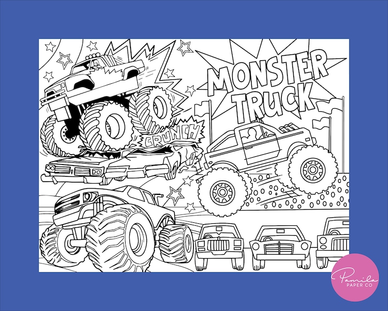 Monster Truck Color Page, Coloring Page, Monster Truck, Monster Truck ...
