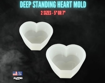 Deep Standing Heart Mold | 6" & 8" | Heart Molds, Memorial Molds, Flower Preservation Mold, Floral Block Mold