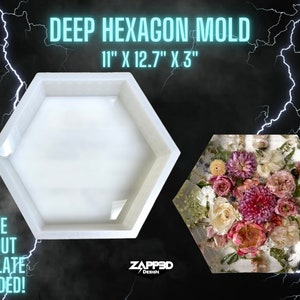Hexagon Silicone Mold | 11"x 12.7"x3" Deep | ULTRA Quality | Deep Silicone Mold for Resin,Block Mold, Flower Preservation Mold, 3" Deep Mold