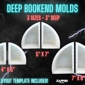 Deep Bookend Mold | 3 Sizes | ULTRA Quality | Deep Silicone Mold Resin, Block Mold, Flower Preservation Mold, Memorial Molds