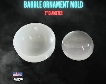 Bauble Half Sphere Ornament Mold | 3" | Half Sphere Ornament Mold, Round Ornament Mold, Bauble Mold