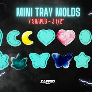 Mini Tray Molds | 7 Shapes | Tray Mold, Heart Mold, Coffin Mold, Moon Mold, Star Mold, Butterfly Mold, Oval Mold, Small Molds, Mini Molds