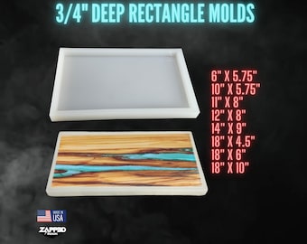 Rectangle Molds | 3/4" Deep Molds, Floral Preservation Mold, Serving Tray Mold, Sign Molds, Rectangle Mold, Tray Mold