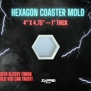 Hexagon Coaster Mold | 1&quot; Thickness | ULTRA Quality | Hexagon Mold, Deep Silicone Mold, Coaster Mold for Resin, Deep Hex Mold, Ornament Mold
