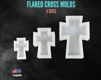 Flared Cross Resin Mold | 5 Sizes | Cross Mold, Memorial Molds, Cross Mold for Resin, Flared Cross Mold
