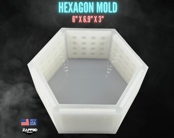 Hexagon Silicone Mold | 6"x 6.9"x3" Deep | ULTRA Quality | Deep Silicone Mold for Resin, Block Mold, Flower Preservation Mold, Casting Molds