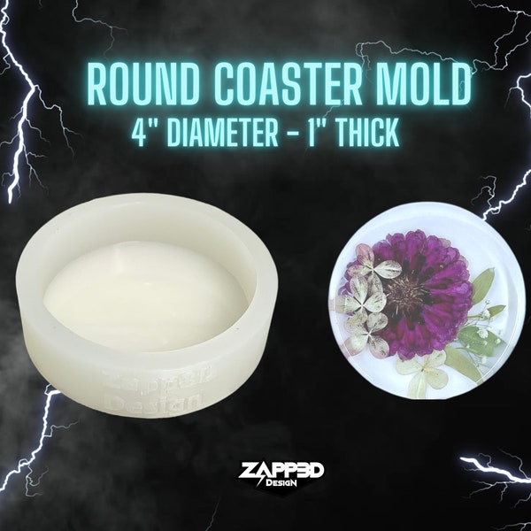 Round Coaster Mold | 4" x 1" | ULTRA Quality | Round Mold, Deep Silicone Mold, Coaster Mold for Resin, Circle Mold, Ornament Mold