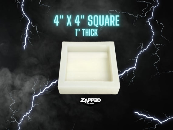 4x4x1 Thick 4 Coaster Silicone Mold - Square