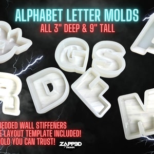 TEPPON Large Letter Molds for Resin - 6 Inch Large Resin Mold Silicone -  Jumbo Silicone Letter Molds for Resin - Letter Decoration Molds for DIY,  Arts