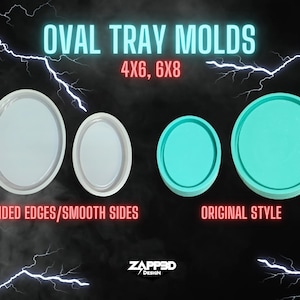 Oval Tray Silicone Mold | Sizes - 4"x6", 6"x8" | Oval Molds, Oval Tray Mold, Tray Molds, Oval Mold, Resin Tray Molds