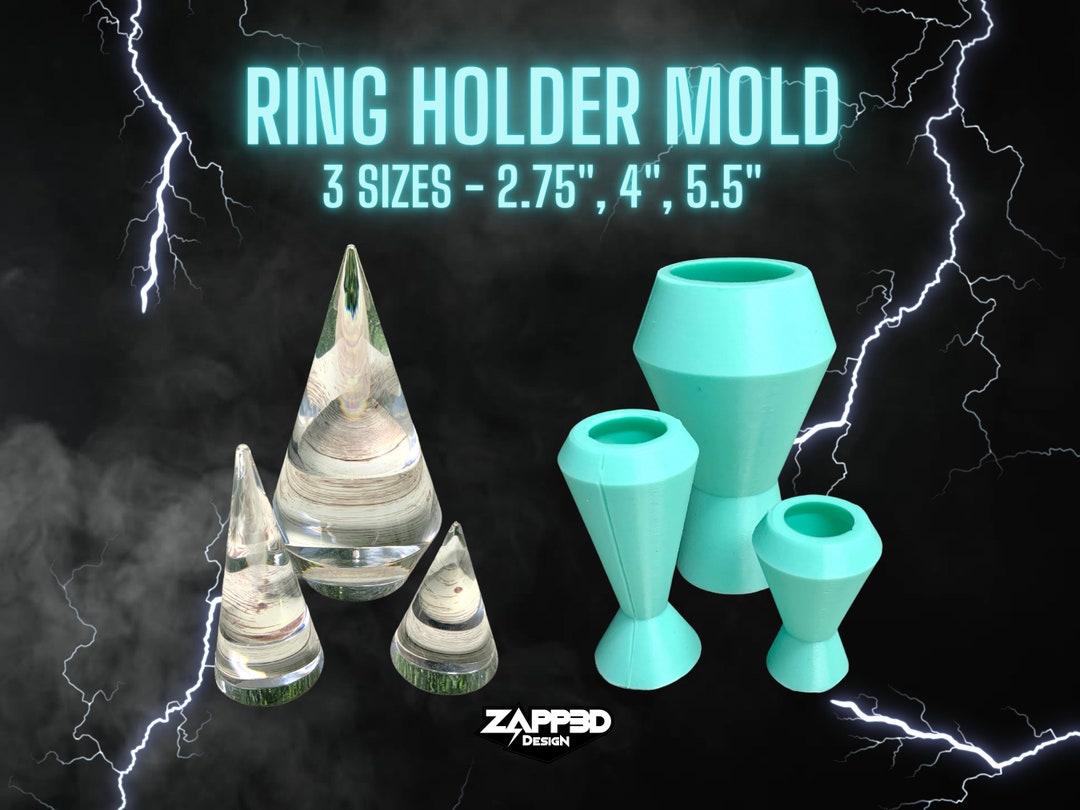 Ring Holder Mold, Cone Mold for Resin 3 Sizes Ring Cone Mold