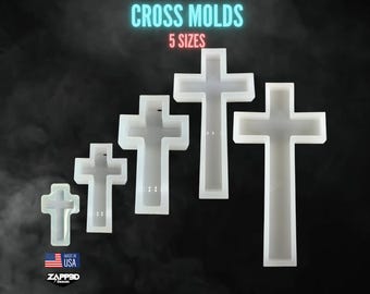 Cross Resin Mold | 5 Sizes | Cross Mold, Memorial Molds, Cross Mold for Resin, Cross Silicone Mold