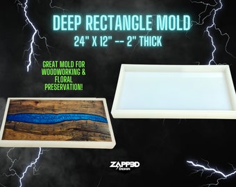 Deep Rectangle Silicone Mold | 12"x24"x2" | ULTRA QUALITY | Deep Silicone Mold, Block Mold, Molds for Flower Preservation, Table Mold