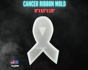Cancer Awareness Ribbon Mold | 13" x 8" x 1.25" | Cancer Ribbon Mold, Ribbon Mold, Cancer Awareness Mold