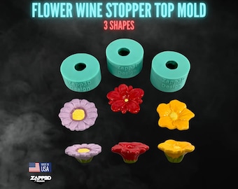 Flower Wine Stopper Top Mold | 3 Styles | Wine Stopper Top Mold