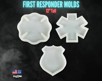 First Responder Mold, Firefighter Maltese Cross Mold, EMT/EMS Mold, Police Badge Mold