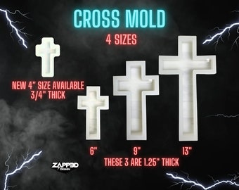 Cross Resin Mold | 4 Sizes | ULTRA Quality | Cross Mold, Memorial Molds, Flower Preservation Mold, Cross Mold for Resin, Cross Silicone Mold