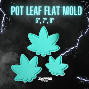 Weed Pot Leaf FLAT Silicone Mold, Wall Hanging Mold,  Mould  420 Cannabis