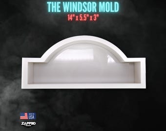 The Windsor |14" x 5.5" x 3"| Deep Rectangle Silicone Mold with Arched Center, Block Mold