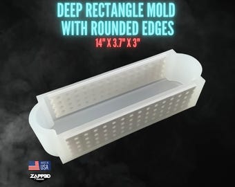The Kensington | 14" x 3.7" x 3" | Deep Rectangle Silicone Mold, Floral Preservation Mold