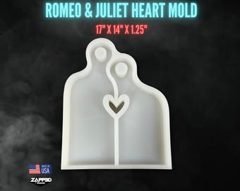 Romeo & Juliet Nesting Heart Serving Board Set Silicone Mold | 17" X 14" x 1.25" | Nesting Charcuterie Mold, Cheese Board Molds, Board Mold