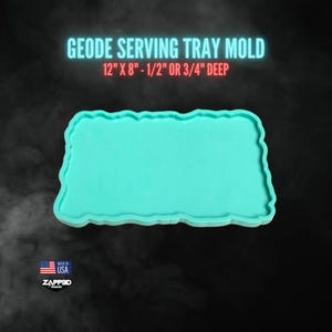 Large Geode Tray Mold, 12" x 8", 1/2" or 3/4" Deep, Large Rectangle Mold, Serving Tray Mold