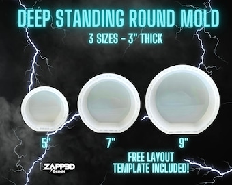 Deep Standing Round Mold | 5", 7", 9" | ULTRA Quality | Round Molds, Memorial Molds, Circle Mold, Flower Preservation Mold, 3" Deep Molds