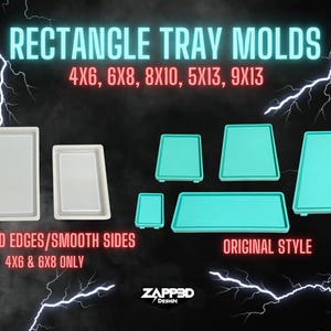 Rectangle Tray Mold | Sizes - 4&quot;x6&quot;, 6&quot;x8&quot;, 8&quot;x10&quot;, 5&quot;x13&quot;, 9&quot;x13&quot; | Rolling Tray Molds, Rectangle Molds, Tray Molds