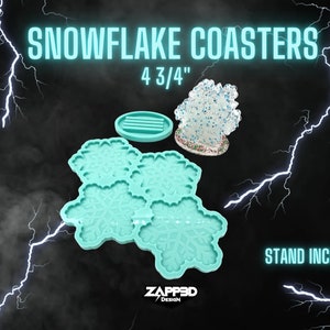 Snowflake Coaster Mold, Coaster Set Mold, Coasters with Holder Mold, Christmas Molds, Holiday Molds