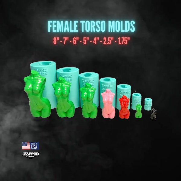 Female Torso Mold | 7 Sizes | Goddess Mold, Body Mold Candle, Resin Body Mold, Female Body Mold, Candle Molds