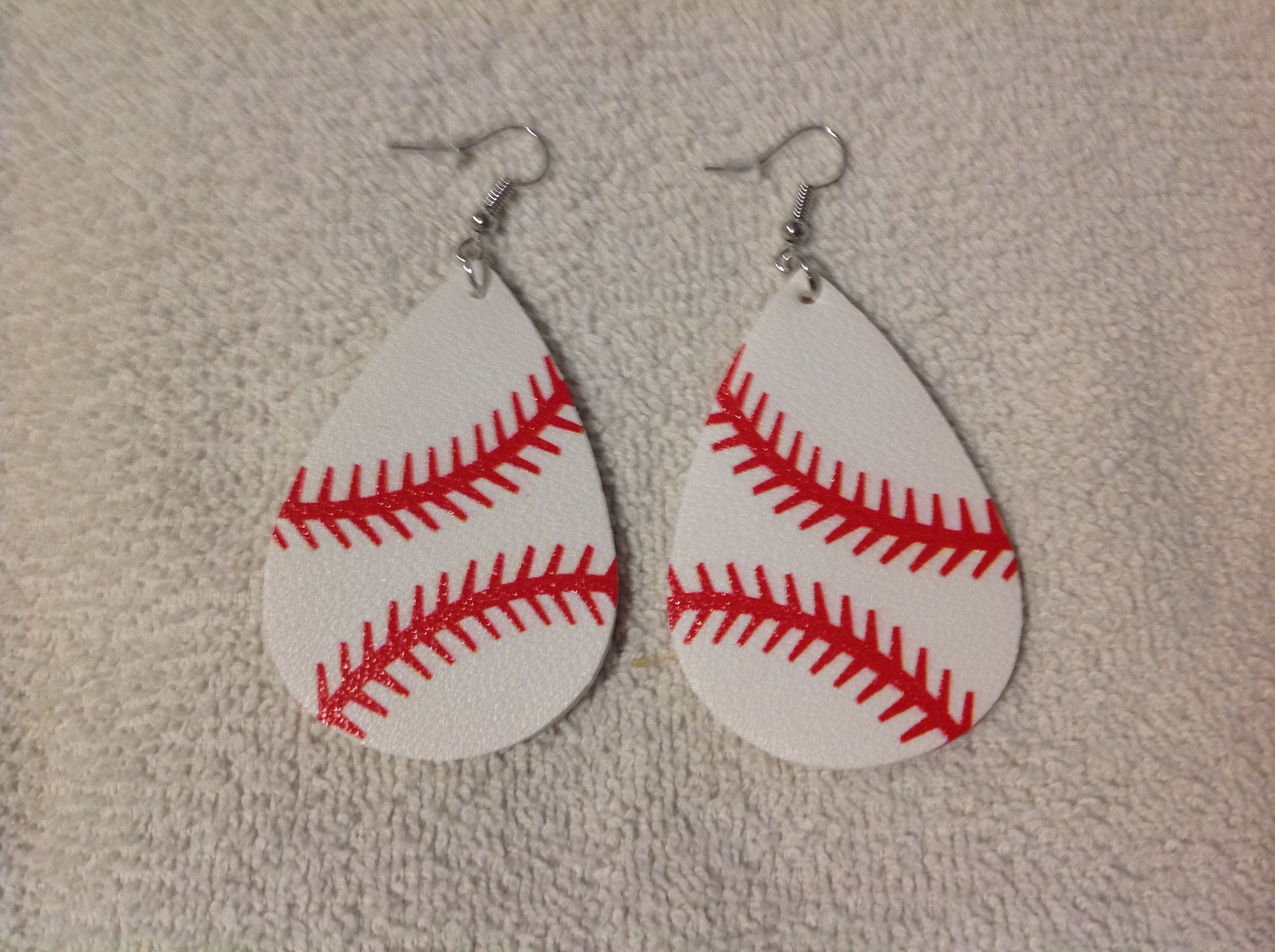 Pendientes De Béisbol De Cuero Artificial Pendientes De De Pendientes De Béisbol De Cuero Artificial Pendientes De De