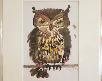 More Woot owl prints of handmade watercolor paintings of crazy cute owls each with a heart, they care, hang around and talk with their eyes