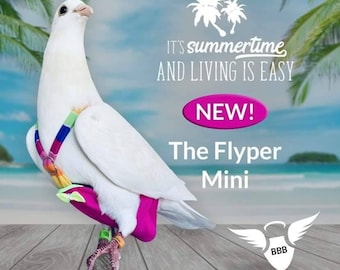 Flyper Mini Size 16 Fantail Pigeon Diaper new almost naked design for birds Pigeon Size/King/Runt/Modena/Capuchin harness with leash ring