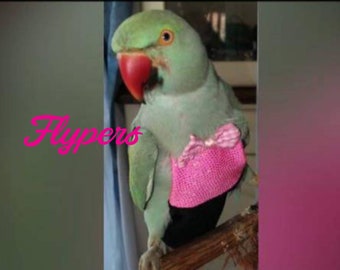 Size 4 Conure Flyper for 120g  – 150g Diaper Flyper for Parakeet, Lorikeet, Cockatiel, Mynah, Caigue, Dove, Conure, bird harness