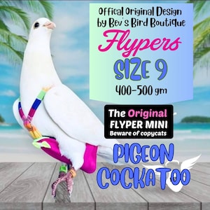 Size 9 Pigeon Flyper 400g – 500g Mini Design Parrot Bird New design Diaper Flyper for African Grey, Cockatoo, Racer Pigeon, Parrot harness
