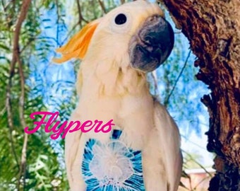 Maat 11 Kaketoe Flyper voor 530 g vogel Luier voor papegaai Eclectus Grand, Cockatoo Ducorps, Crow (groot) vliegpak met riemring